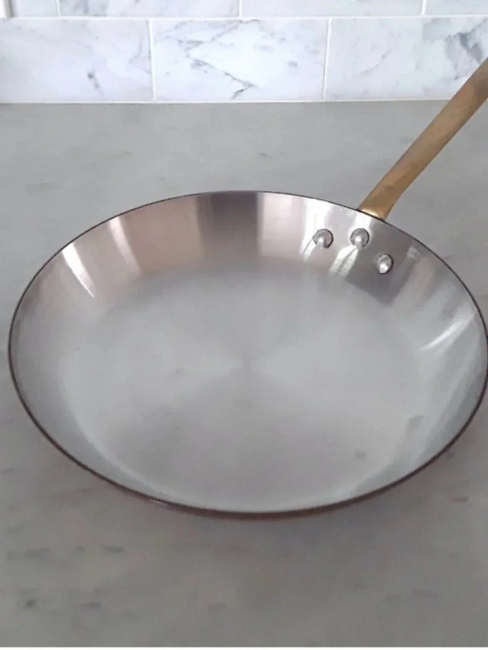 Mauviel Williams Sonoma Copper fry pan brass handle 10